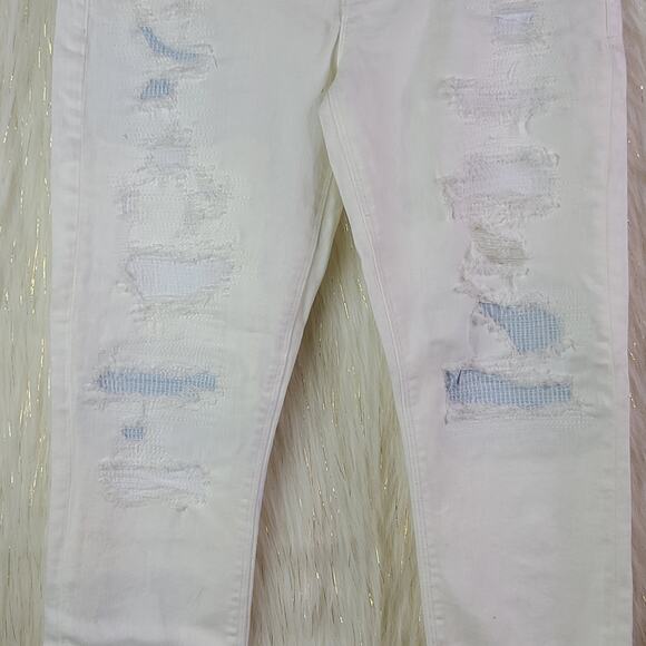NEW Hudson Ankle Krista Super Skinny White Distressed Stretch Jeans Size 27 - Picture 4 of 13